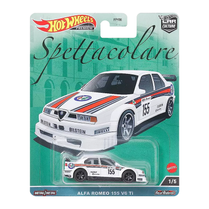 Машинка Premium Hot Wheels Alfa Romeo 155 V6 TI Spettacolare 1:64 FPY86/HKC48 White - Retromagaz