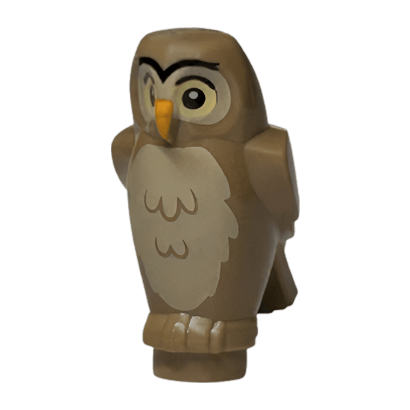 Фігурка Lego Повітря Owl Angular Features with Bright Light Orange Beak Animals 92084pb07 6422582 Dark Tan Б/У - Retromagaz