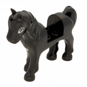 Фигурка Lego Земля Horse Dark Bluish Gray Eyes and Dark Bluish Gray Outline around Eyes Animals 93083c01pb11 6151578 Black Б/У