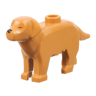 Фигурка Lego Земля Dog Golden Retriever with Black Right Eye and Nose Animals 69962pb02 6441175 Medium Nougat Б/У - Retromagaz