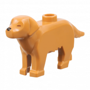 Фигурка Lego Земля Dog Golden Retriever with Black Right Eye and Nose Animals 69962pb02 6441175 Medium Nougat Б/У