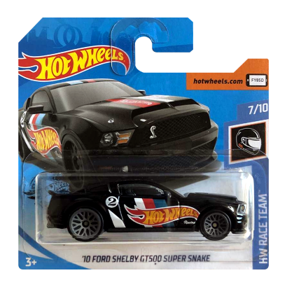 Машинка Базовая Hot Wheels '10 Ford Shelby GT500 Super Snake Race Team 1:64 FYF69 Black - Retromagaz