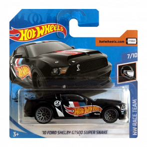 Машинка Базова Hot Wheels '10 Ford Shelby GT500 Super Snake Race Team 1:64 FYF69 Black - Retromagaz