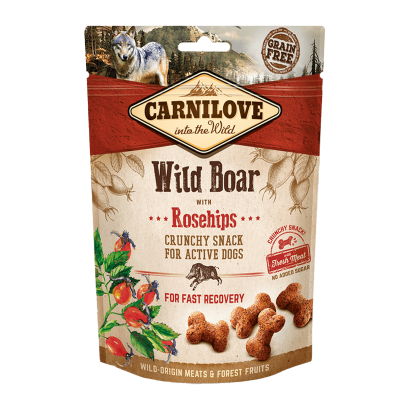 Лакомства для Собак Carnilove Dog Crunchy Snack Wild Boar with Rosehips 200g - Retromagaz