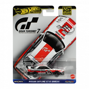 Машинка Premium Hot Wheels Nissan Skyline GT-R (R34) Gran Turismo Pop Culture 1:64 HKC28 White - Retromagaz