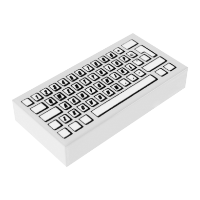 Плитка Lego Декоративная Groove with Computer Keyboard Standard Pattern 1 x 2 3069bpb0030 4293350 White 4шт Б/У - Retromagaz