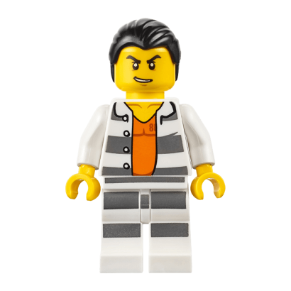 Фигурка Lego Police 973pb2283 Prisoner with Orange Undershirt City cty0613 1 Б/У - Retromagaz