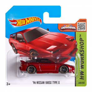 Машинка Базовая Hot Wheels '96 Nissan 180SX Type X Workshop 1:64 CFH13 Dark Red - Retromagaz