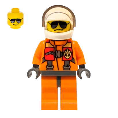 Фигурка Lego Coast Guard 973pb1437 Helicopter Pilot City cty0417 Б/У - Retromagaz