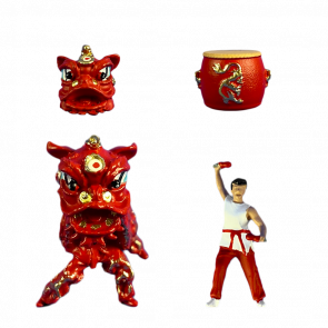 Фігурка American Diorama Lion Dance 1:64 Red - Retromagaz