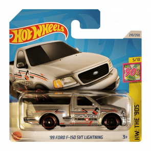 Машинка Базовая Hot Wheels '99 Ford F-150 SVT Lightning The `90S 1:64 HTB07 Silver - Retromagaz