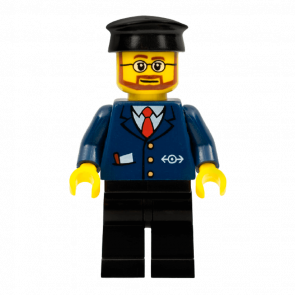 Фигурка Lego Train Dark Blue Suit with Train Logo City trn223 Б/У