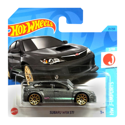 Машинка Базовая Hot Wheels Subaru WRX STI J-Imports 1:64 HKK63 Dark Grey - Retromagaz