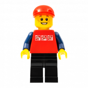 Фигурка Lego People 973pb0274 Red Shirt with 3 Silver Logos City cty0447 1 Б/У