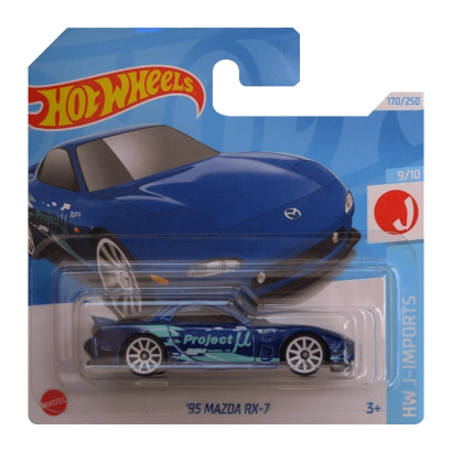 Машинка Базовая Hot Wheels '95 Mazda RX-7 J-Imports 1:64 HTD97 Blue - Retromagaz