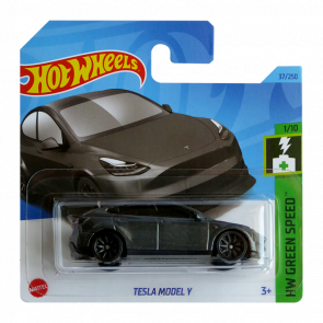 Машинка Базова Hot Wheels Tesla Model Y Green Speed 1:64 HKK20 Metallic Silver - Retromagaz