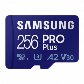 Карта Пам'яті Samsung Pro Plus UHS-I U3 V30 A2 + SD Adapter 256GB