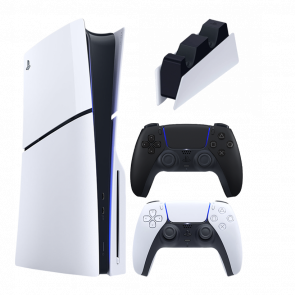 Набір Консоль Sony PlayStation 5 Slim Blu-ray 1TB White Новий  + Геймпад Бездротовий DualSense Midnight Black + Зарядний Пристрій Дротовий DualSense