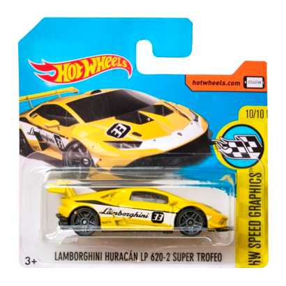 Машинка Базовая Hot Wheels Lamborghini Huracan LP 620-2 Super Trofeo Speed Graphics 1:64 DTX66 Yellow - Retromagaz