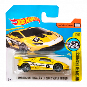 Машинка Базова Hot Wheels Lamborghini Huracan LP 620-2 Super Trofeo Speed Graphics 1:64 DTX66 Yellow - Retromagaz