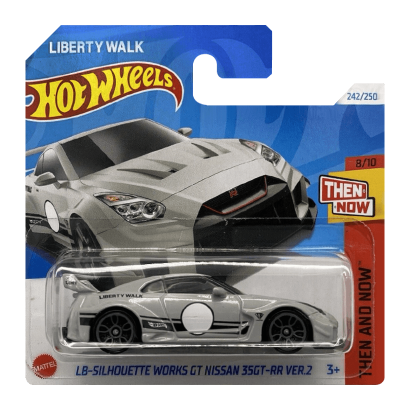 Машинка Базовая Hot Wheels Liberty Walk LB-Silhouette Works GT Nissan 35GT-RR Ver.2 Then and Now 1:64 HTC72 Grey - Retromagaz