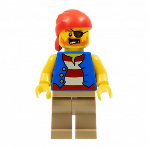 Фигурка Lego Pirates 973pb0525 Man Striped Red and White Shirt Adventure twn332 Б/У