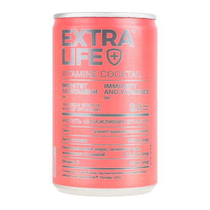 Напиток Extra Life со Стевией Иммунитет и Витамины 150ml - Retromagaz