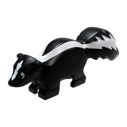 Фігурка Lego Земля Skunk with White Markings Pattern Animals 24066pb01 6131182 6215495 Black Б/У - Retromagaz