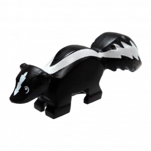 Фигурка Lego Земля Skunk with White Markings Pattern Animals 24066pb01 6131182 6215495 Black Б/У