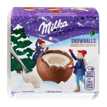 Шоколад Молочний Milka Snow Balls з Кремом 112g - Retromagaz