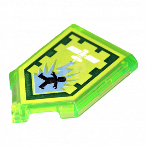 Плитка Lego Модифікована Декоративна Pentagonal Nexo Power Shield Orbital Strike 2 x 3 22385pb097 6171963 6245481 Trans-Bright Green 4шт Б/У