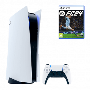 Набор Консоль Sony PlayStation 5 Blu-ray 825GB White Б/У  + Игра EA Sports FC 24 Русская Озвучка Новый - Retromagaz