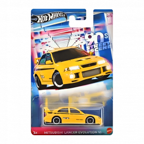 Тематична Машинка Hot Wheels Mitsubishi Lancer Evolution VI '90s Street Scene 1:64 JCB58 Yellow - Retromagaz