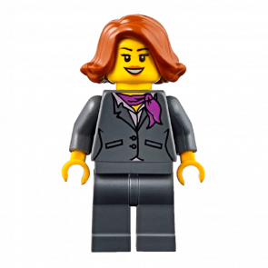 Фигурка Lego Harbor 973pb0639 Dark Bluish Gray Jacket with Magenta Scarf City cty0623 Б/У - Retromagaz